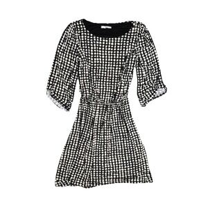Le Lis Boutique Women's Black And White 3/4 Sleeve Rolled Midi Dress Sz Med